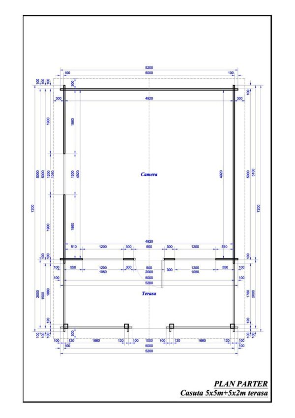 Mod.   - casetta 5x5m + Terrazza 5x2m