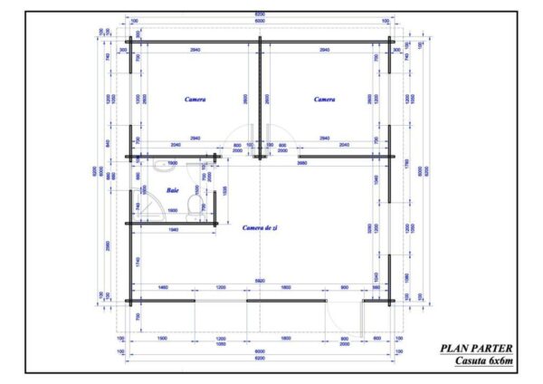 Mod.   - casetta 6x6m